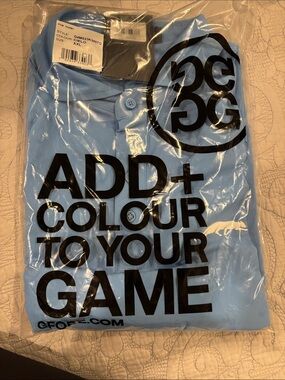 NWT GFORE Men’s short sleeve polo shirt in color Cielo (lt blue) size XXL